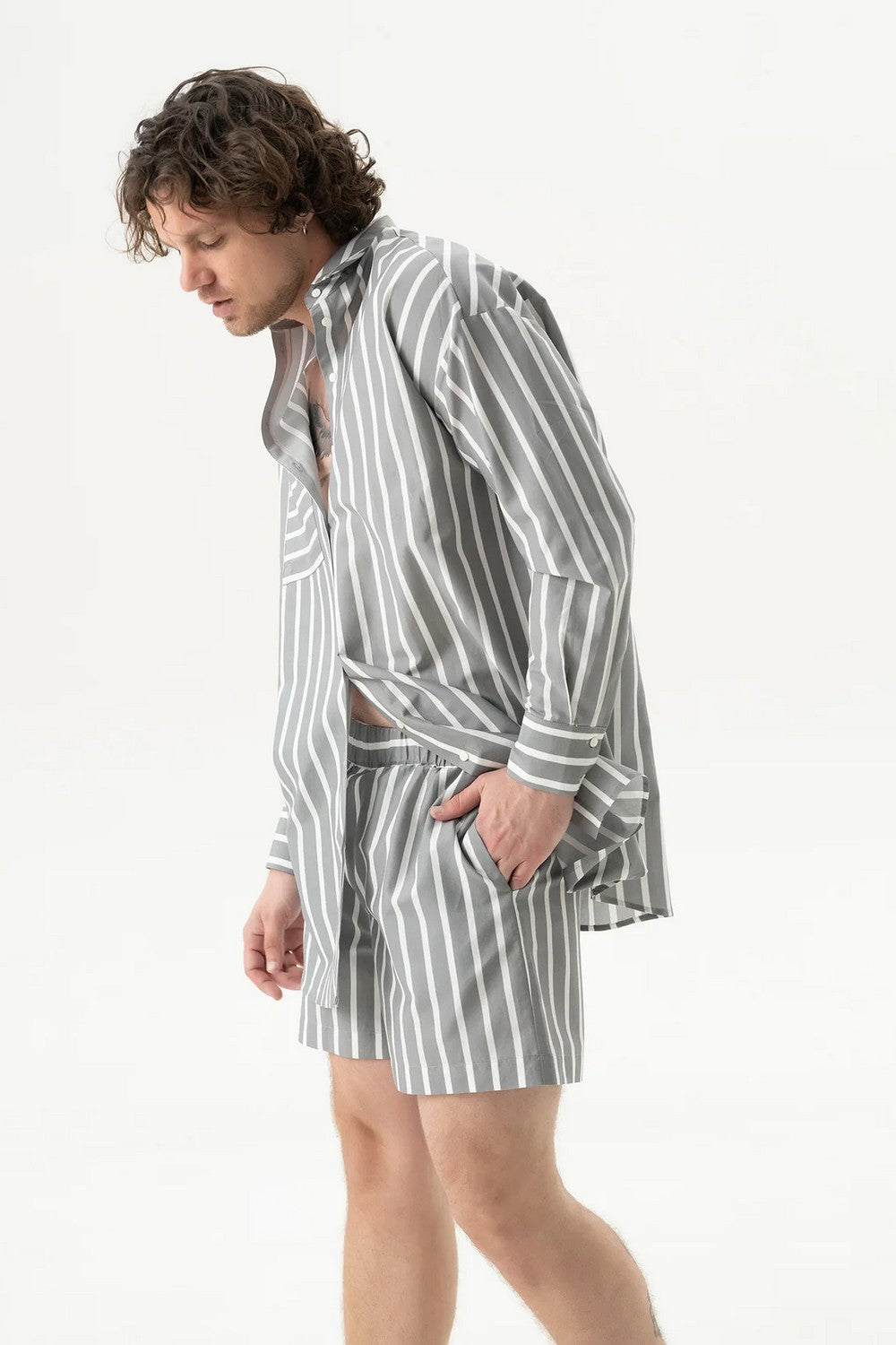 Хлопковые шорты 251204-05 Strapped Cotton quiet gray