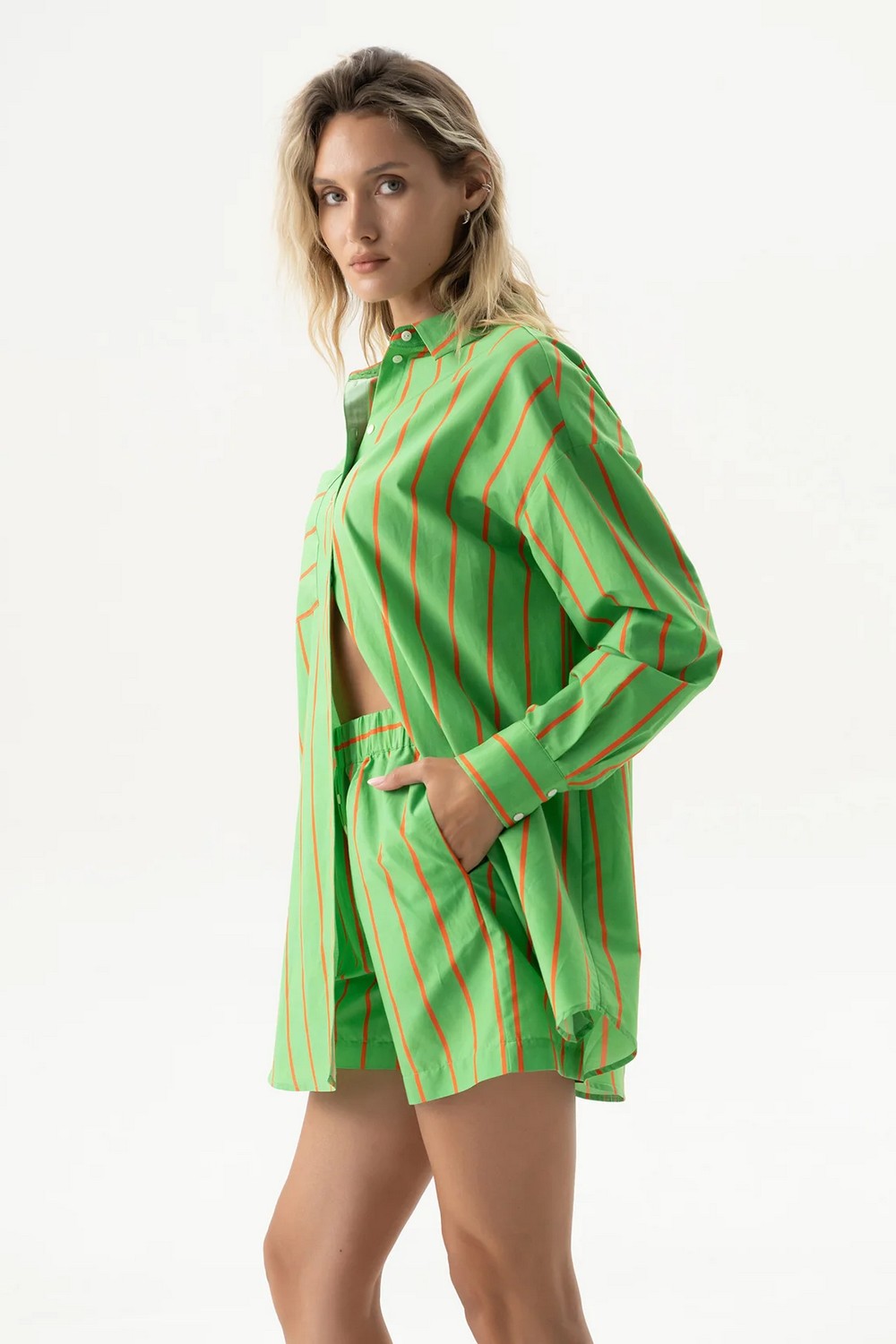 Хлопковые шорты 251204-05 Strapped Cotton retro green