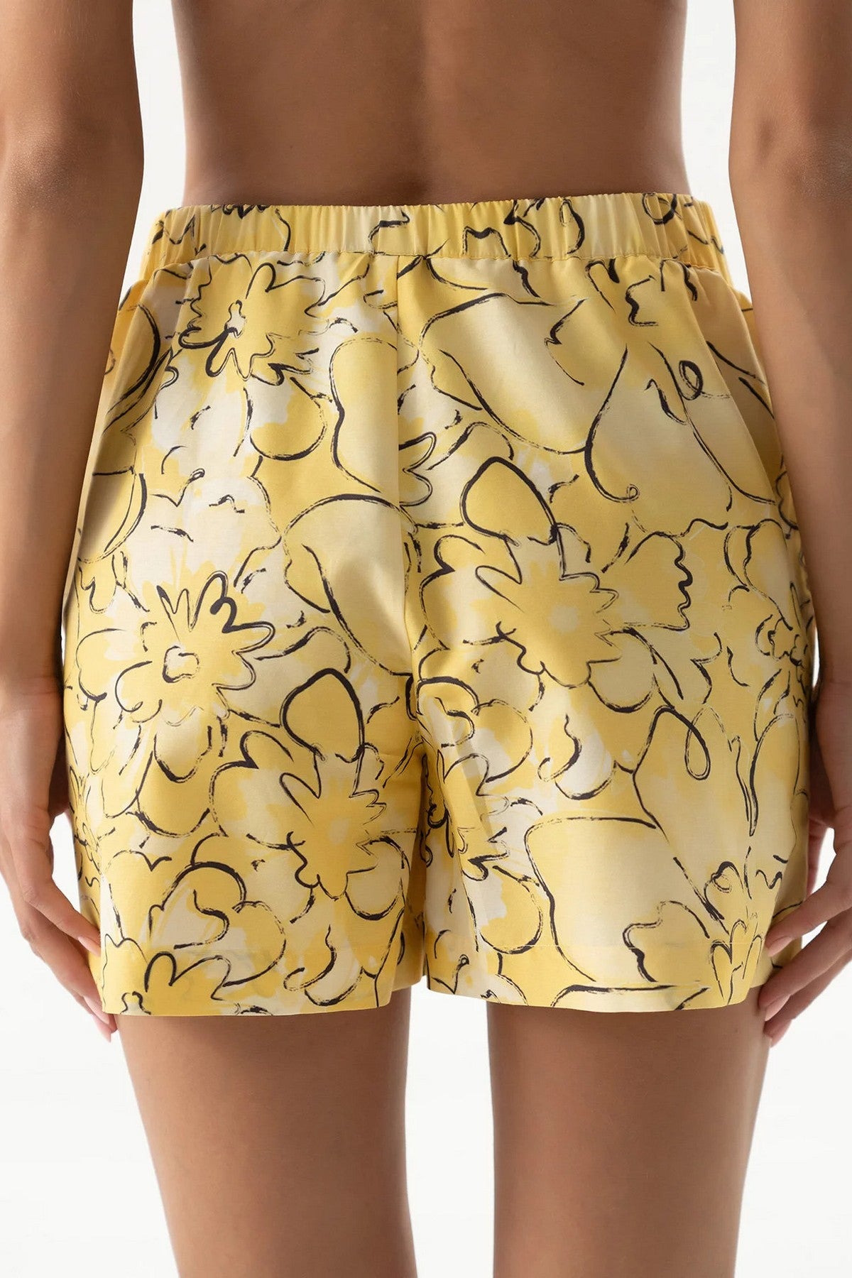 Хлопковые шорты 251204-05 Strapped Cotton yellow flowers