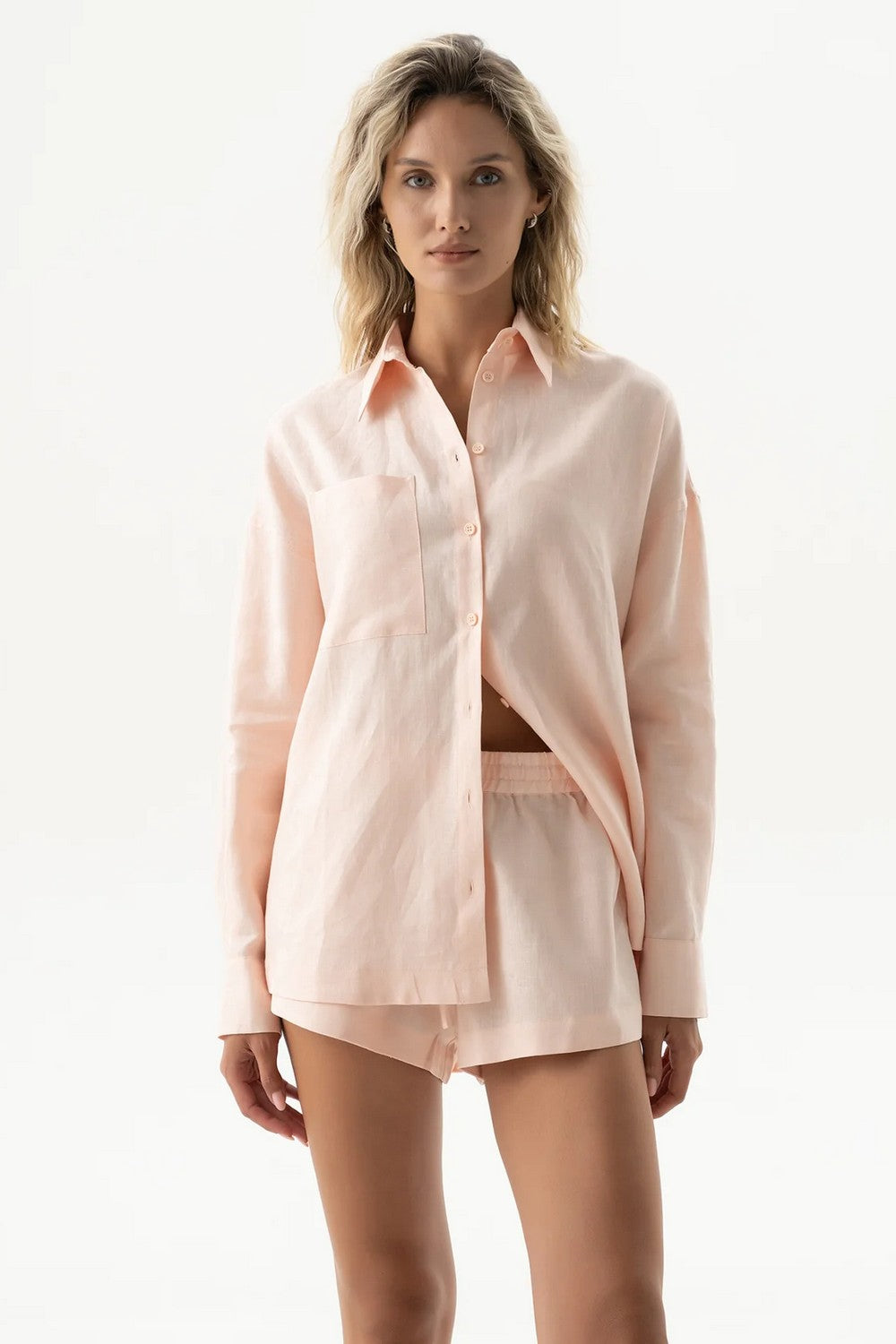 Льняные шорты 251206-05 Linen Spirit peach powder