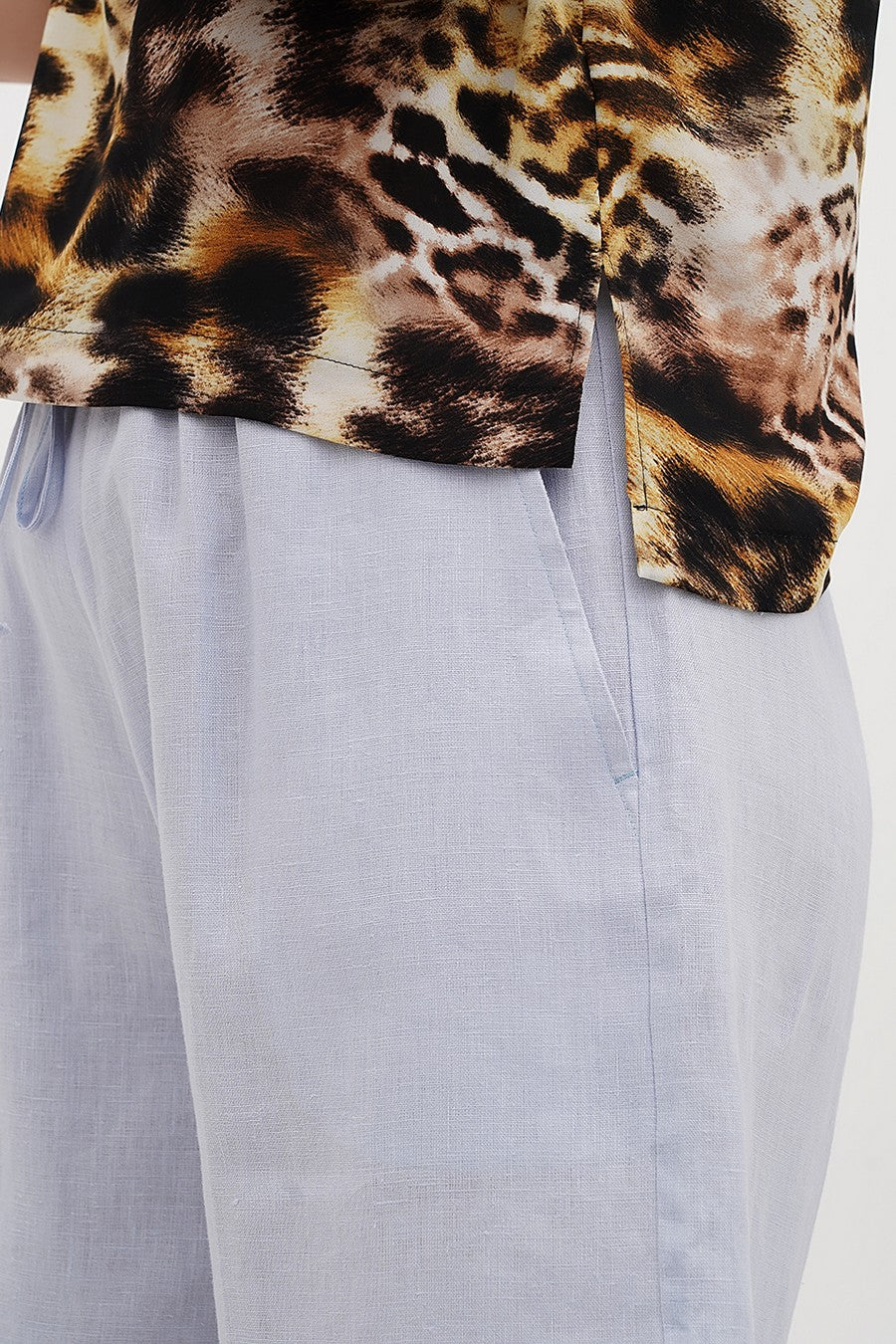 Льняной топ 042 leopard