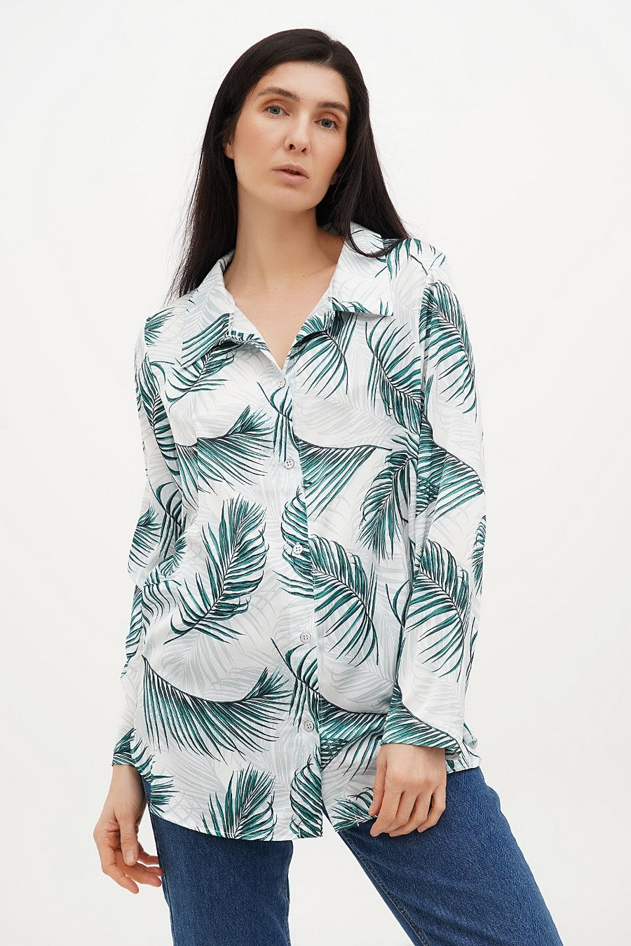 Блуза с растительным принтом 315/1 malibu