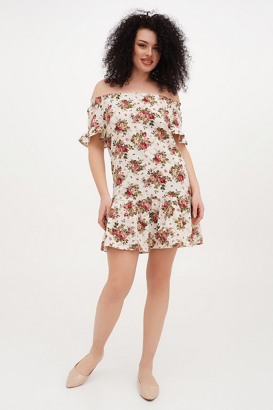 Платье с цветочным принтом 409 milk flower print