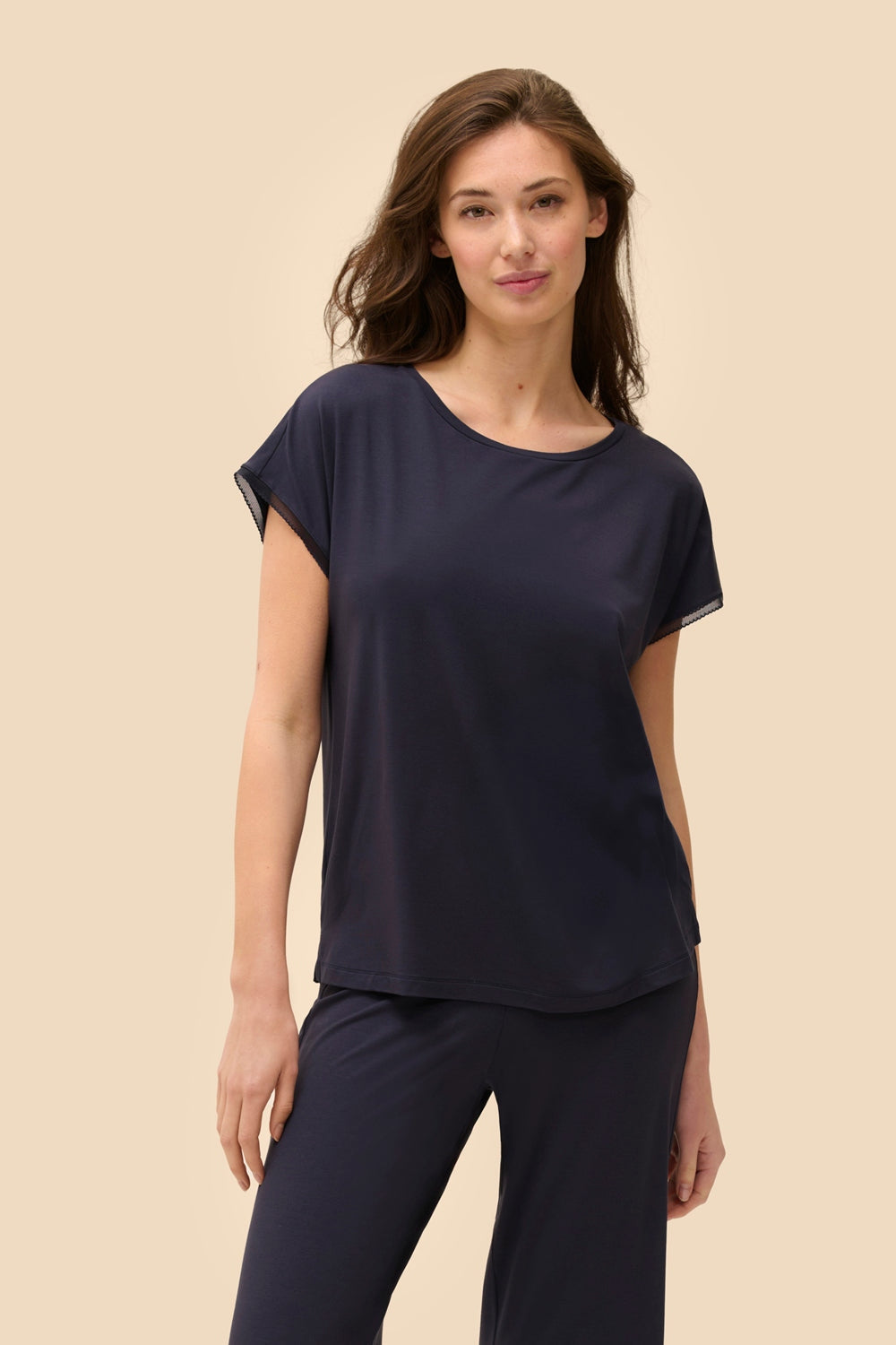 Домашняя футболка из вискозы Aurore 1C9901 pleine lune