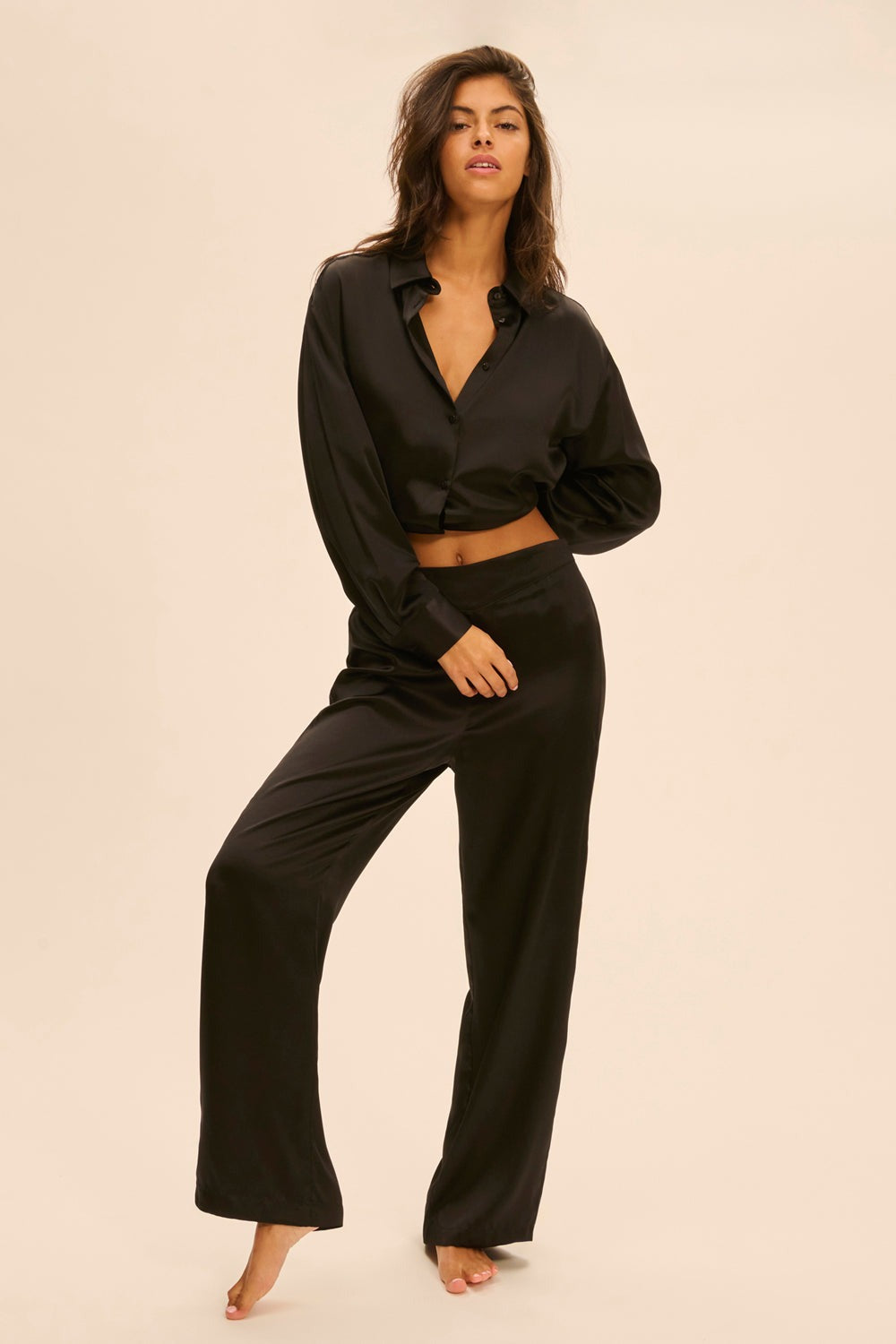 Пижамные шелковые брюки Love Me 1F8660 black