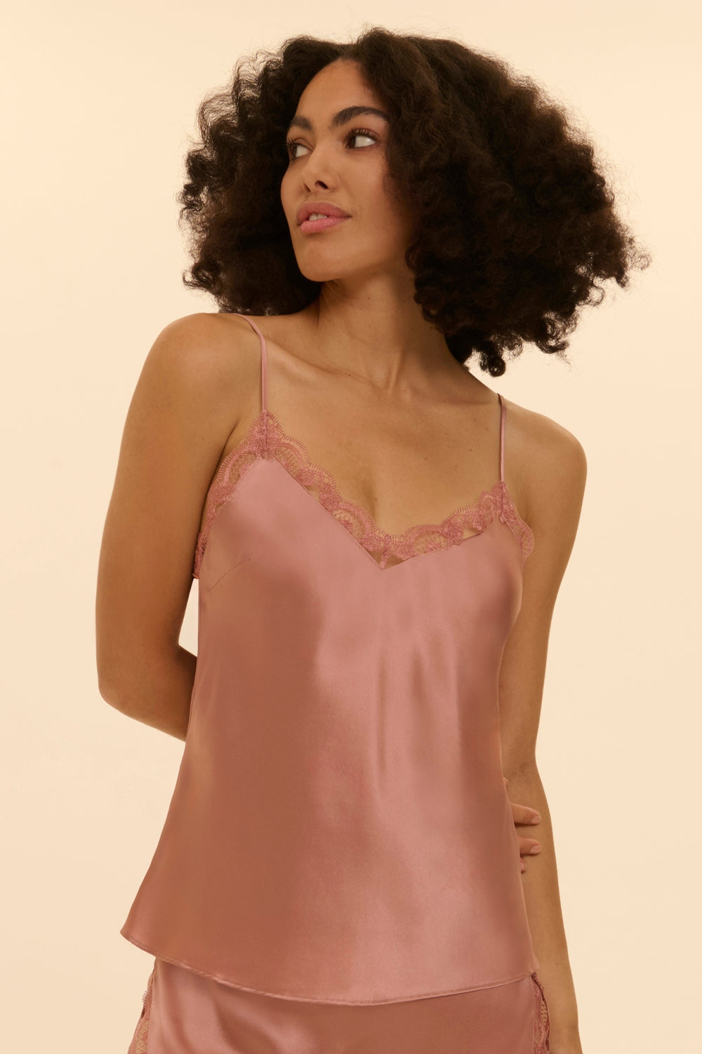 Пижамная майка с кружевом Love Me 1F8902 rose fume SS26