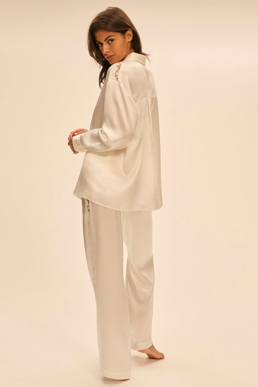 Пижамная блуза на пуговицах Love Me 1F8957 naturel