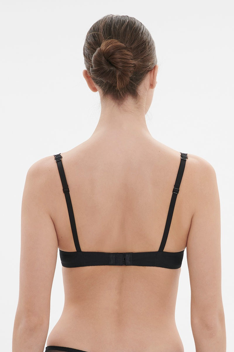 Бюстгальтер балконет из микросетки Wish 12B330 black