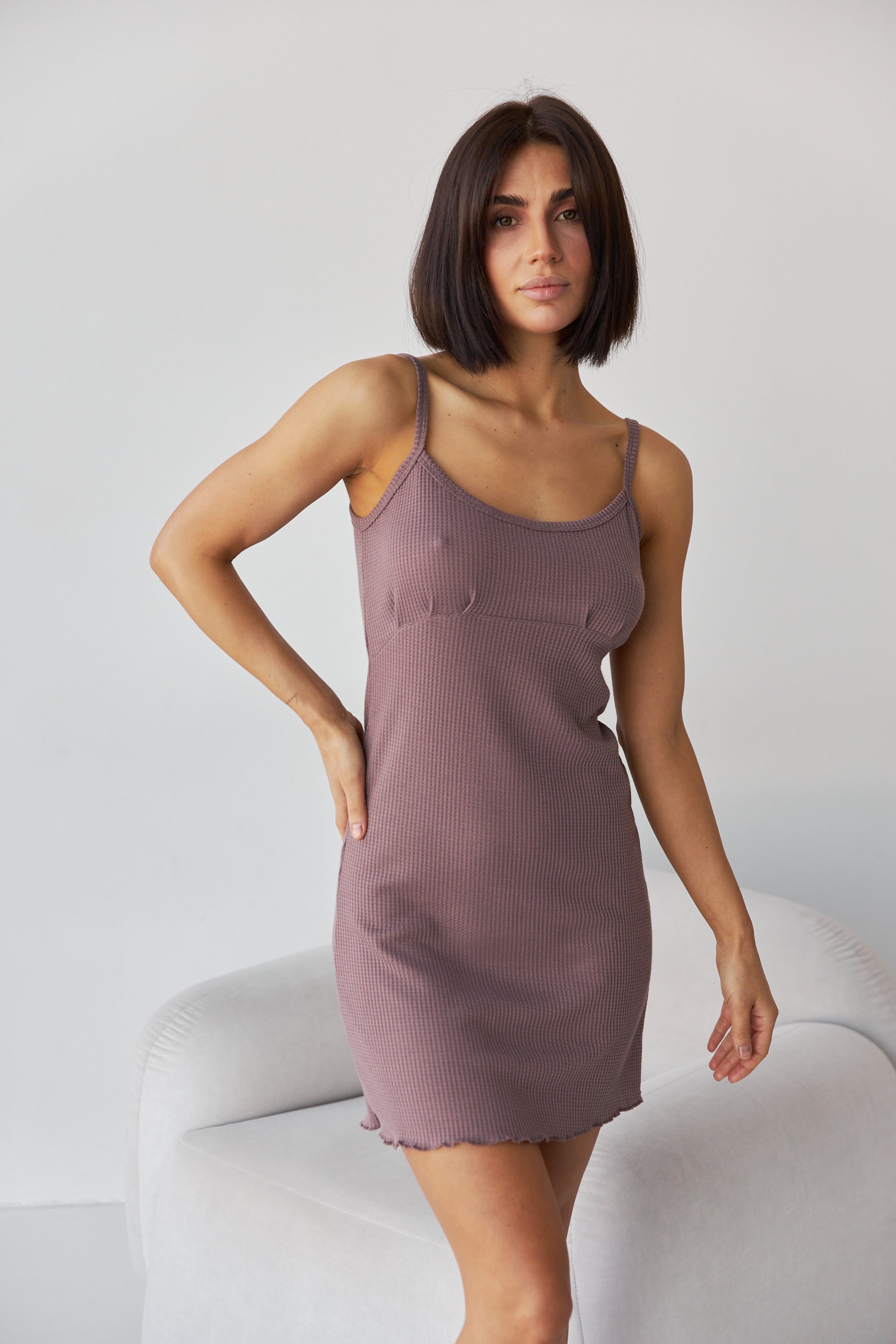 Стрейчевая сорочка 0352 brown