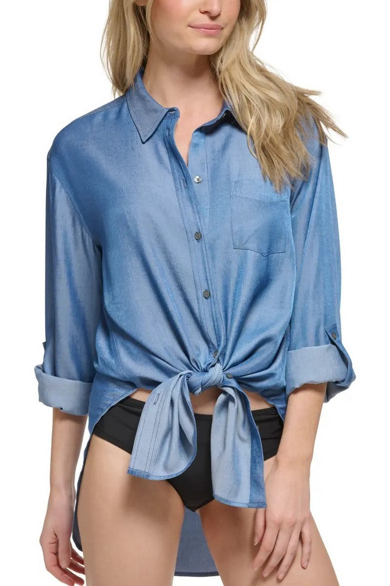 Пляжна сорочка 323864236 blue