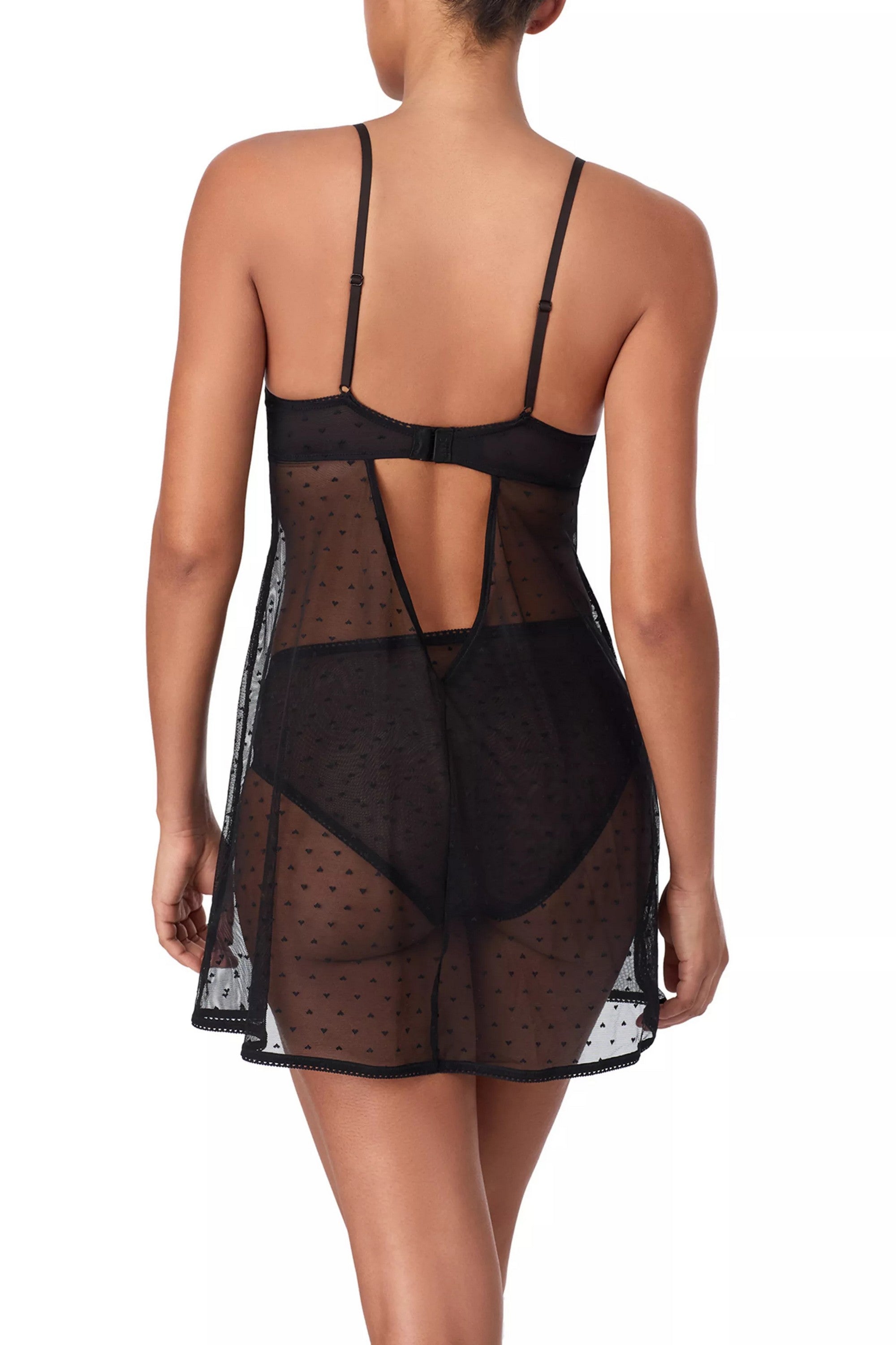 Пеньюар з вишивкою 505628995 black DKNY спина