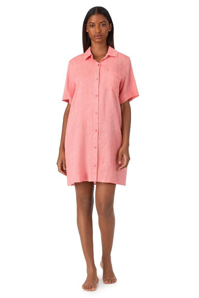 Лляна сорочка YI30054 810 coral