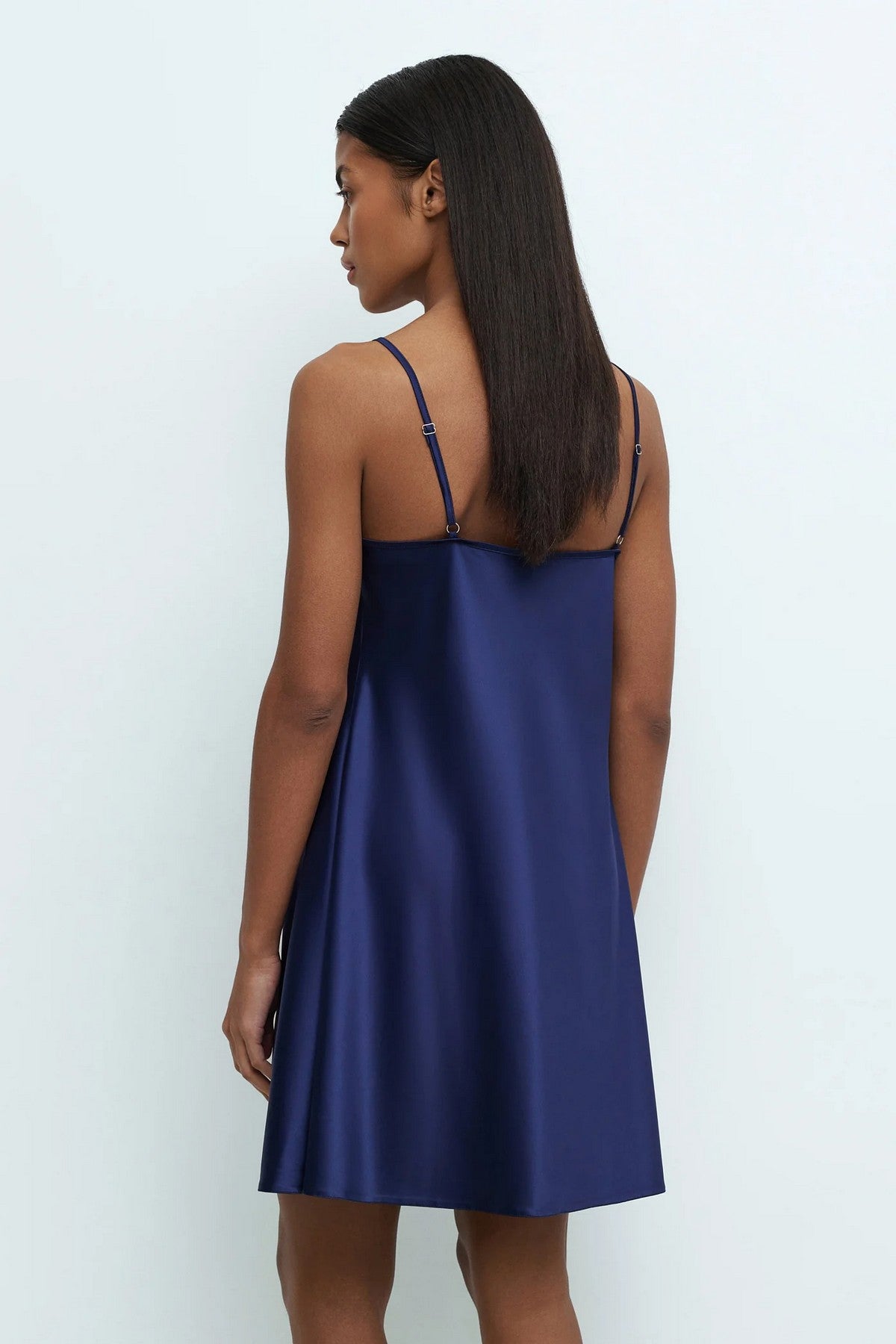 Сорочка из шелксатина S03198 blue