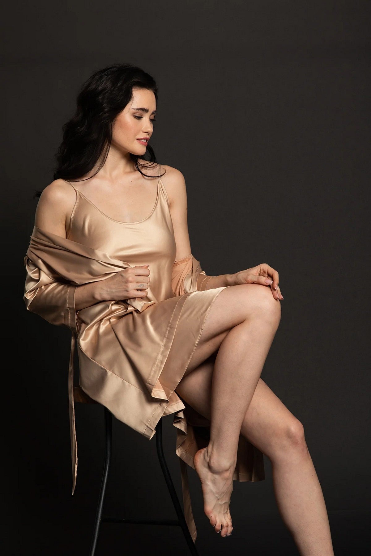 Сорочка из шелксатина S03198 gold