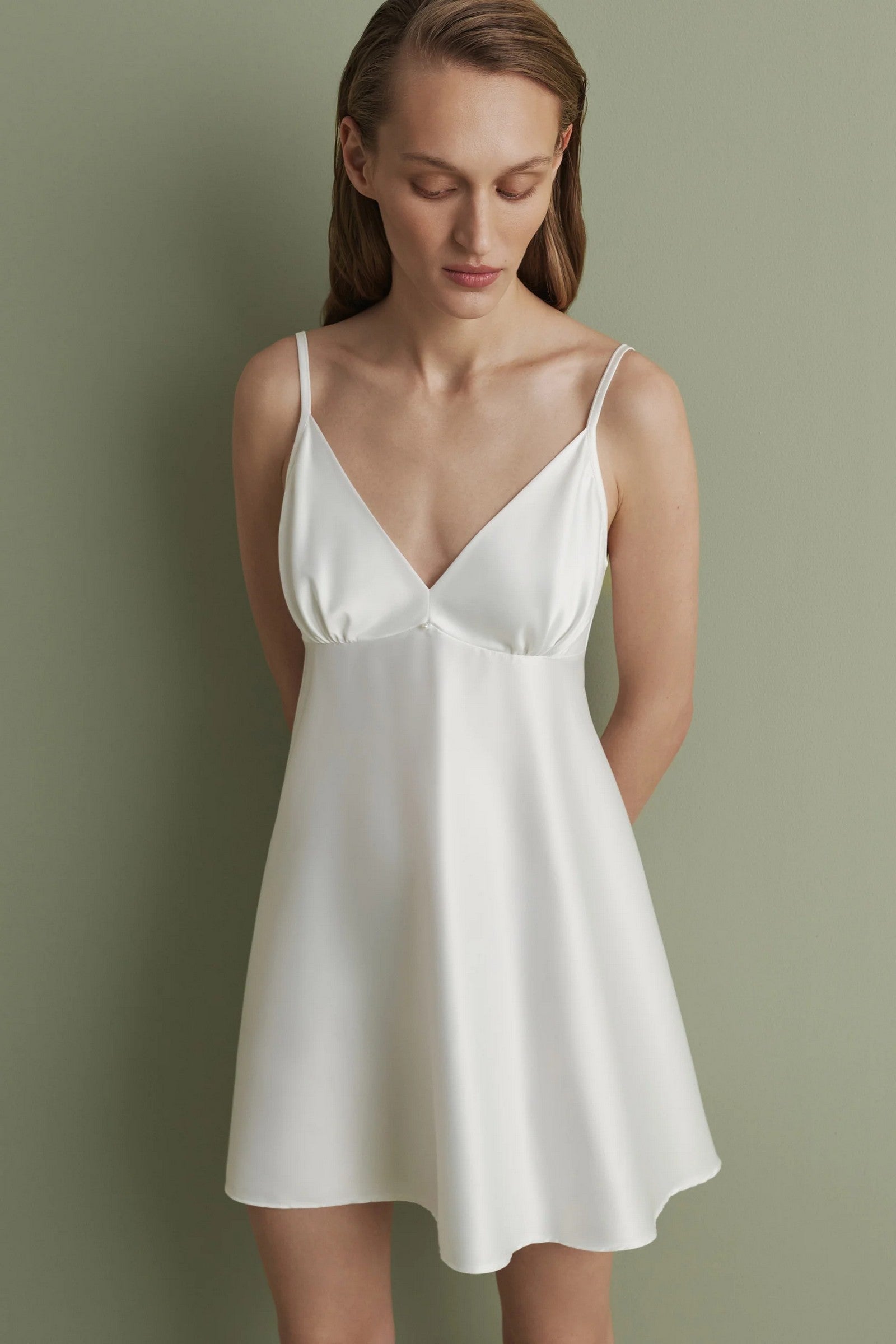 Сорочка из шелксатина S03199 white