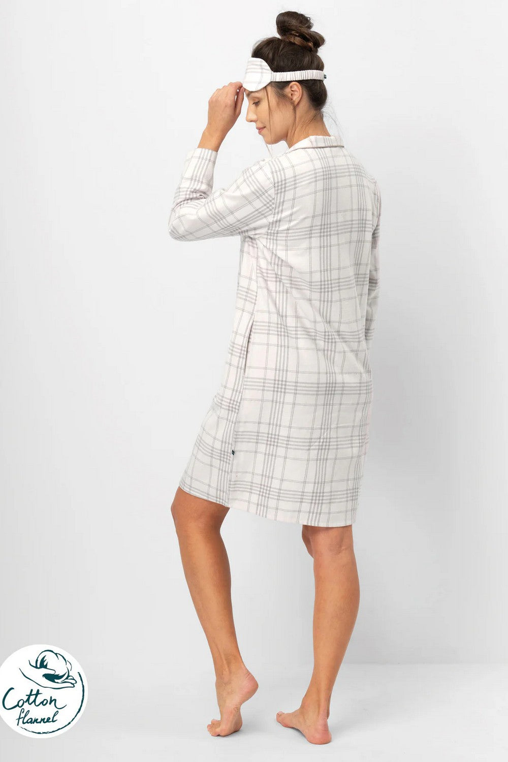 Фланелевое платье-рубашка LND 401 cream