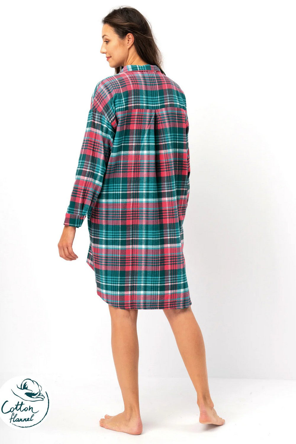 Фланелевое платье-рубашка LND 419 multicolor