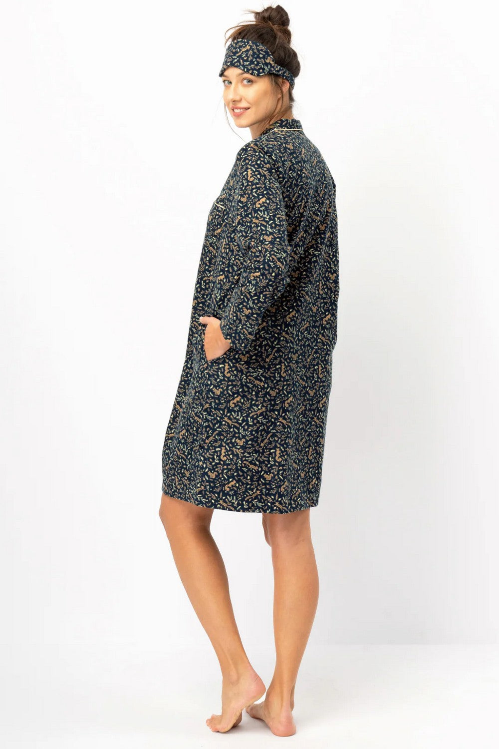 Фланелевое платье-рубашка LND 706 blue