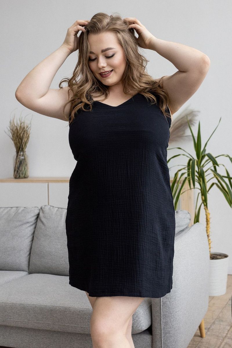 Ночная сорочка из муслина Нч1807 black