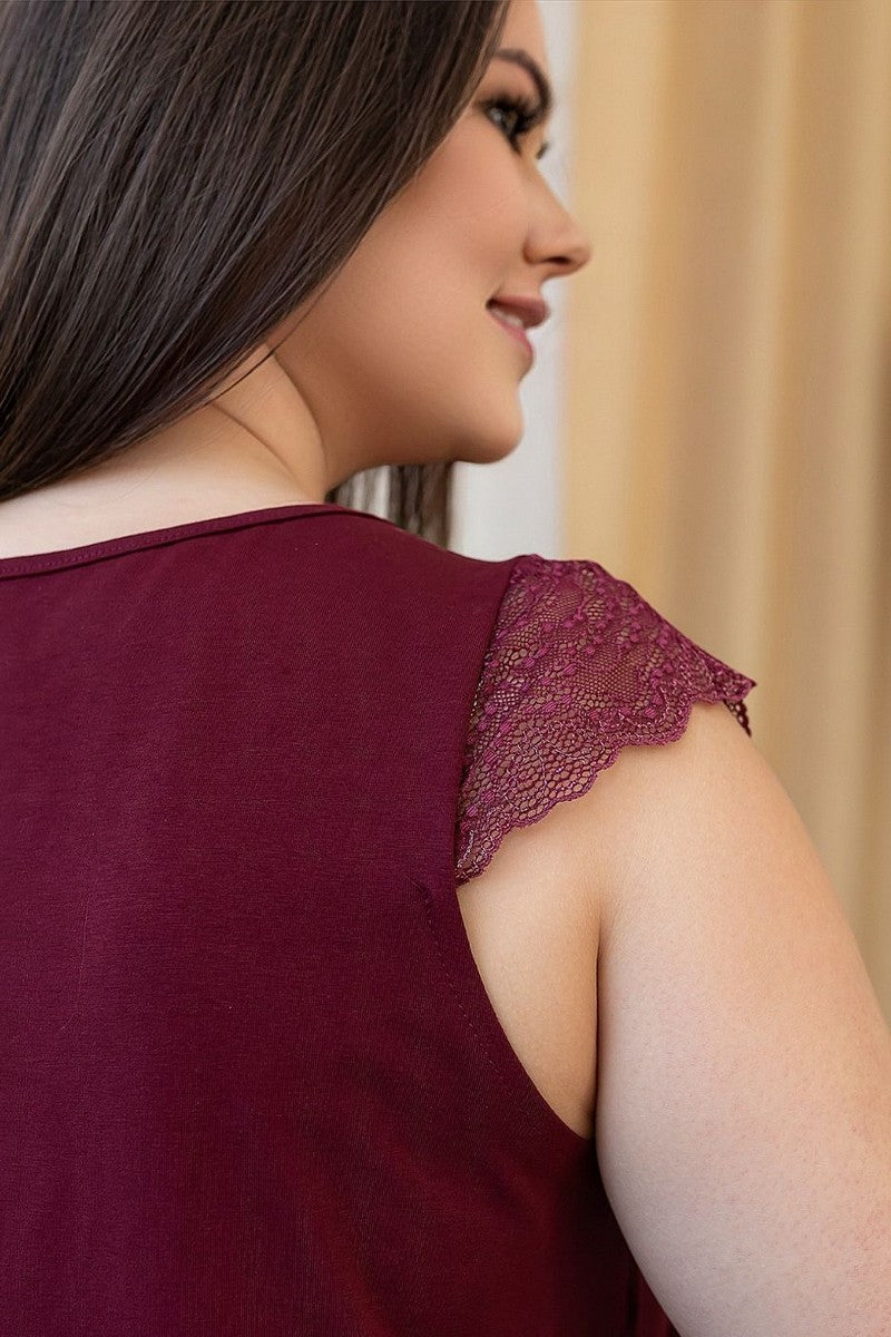 Хлопковая ночная сорочка Нм1110 marsala