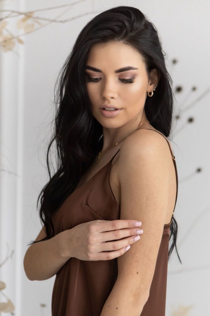 Нічна сорочка з мереживом Нш1015 chocolate