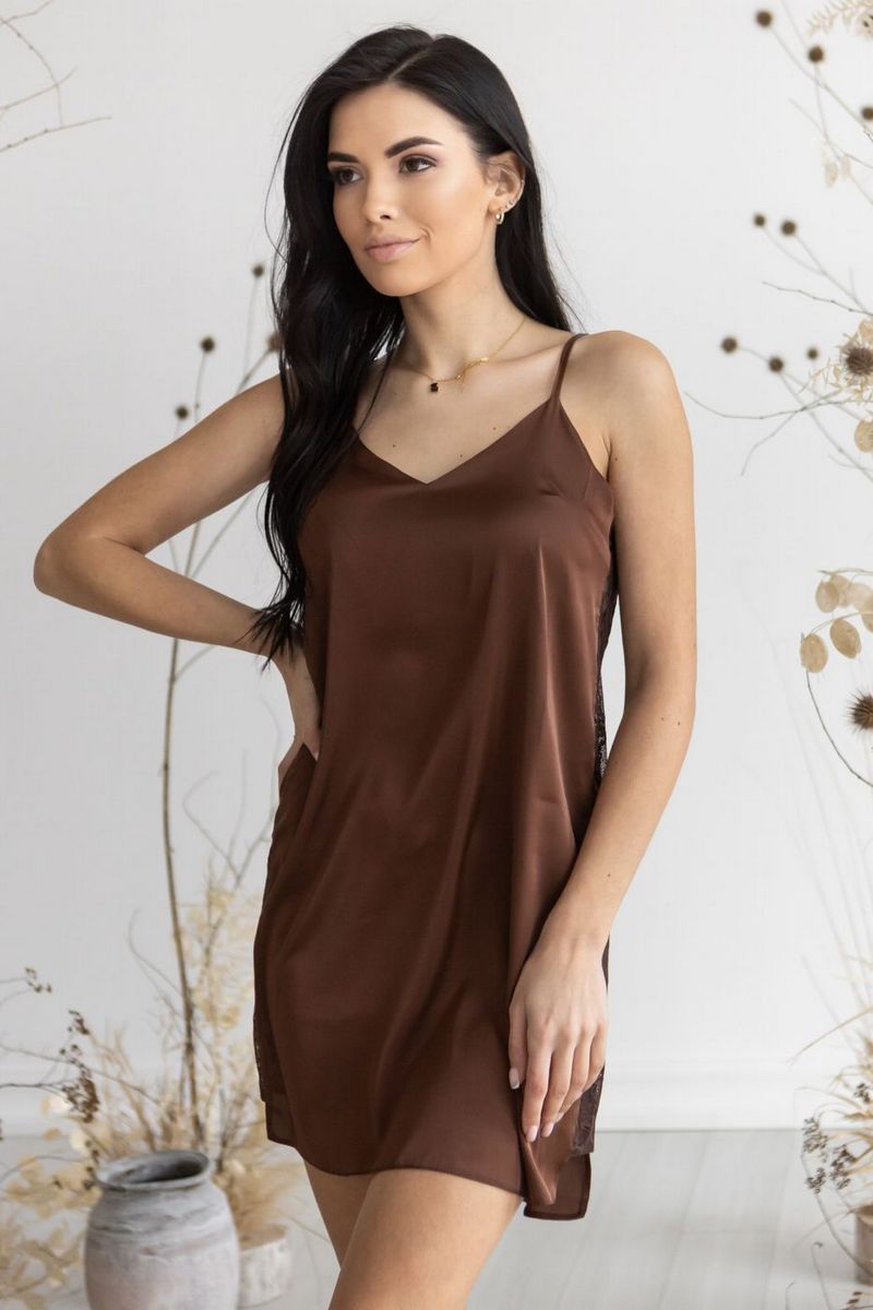 Ночная сорочка с кружевом Нш1015 chocolate