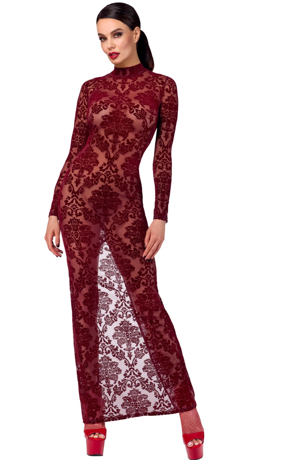 Сукня з оксамитовим флоком F383 Kink Royal Noir Handmade
