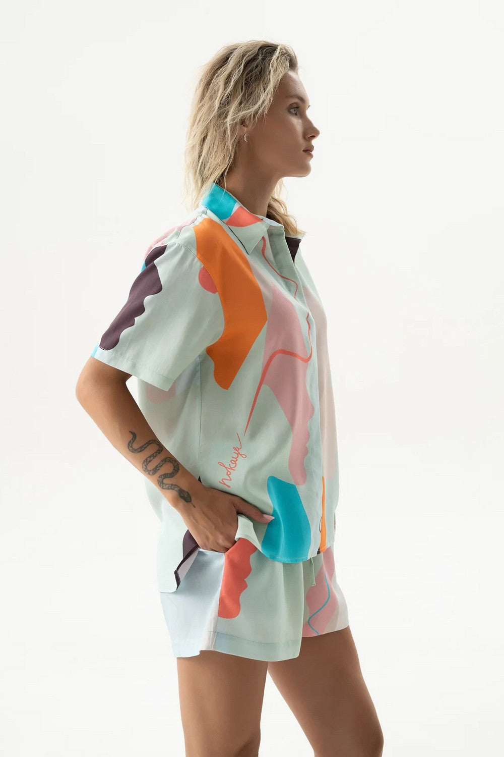 Блуза з принтом 242204-041 Us green