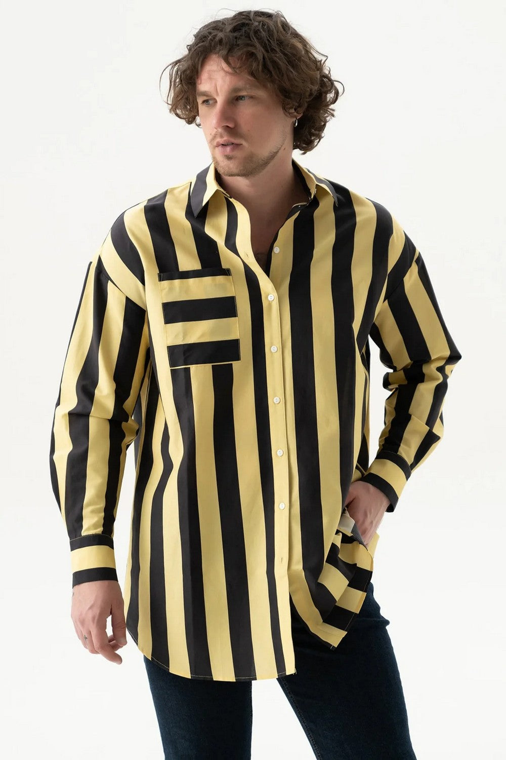 Хлопковая сорочка с принтом 251204-04 Strapped Cotton panna cotta