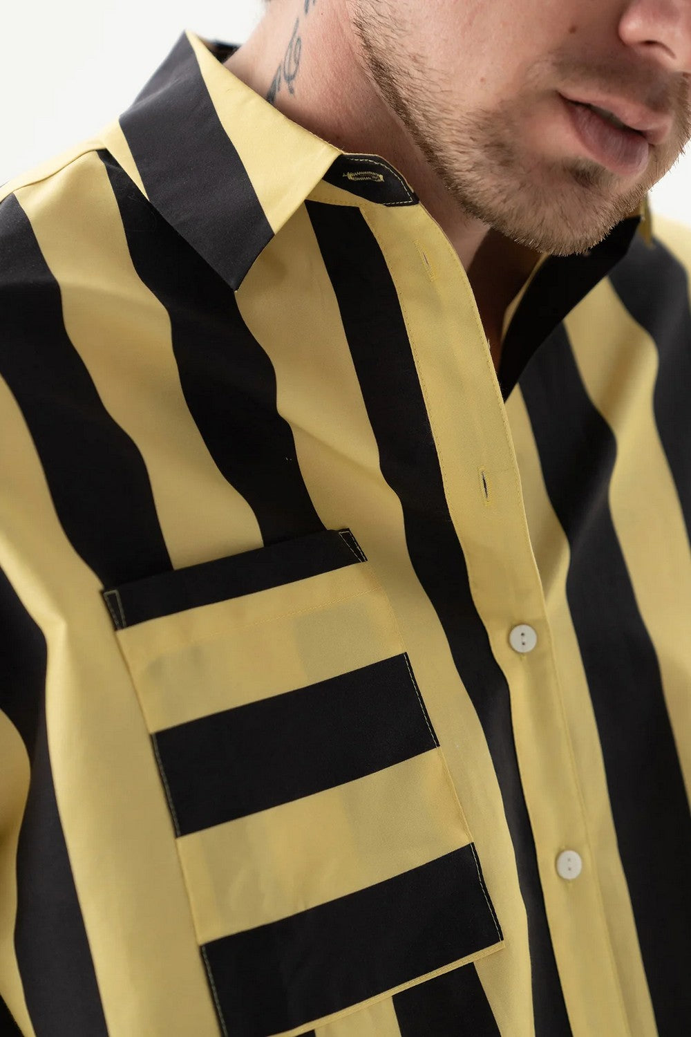 Хлопковая сорочка с принтом 251204-04 Strapped Cotton panna cotta