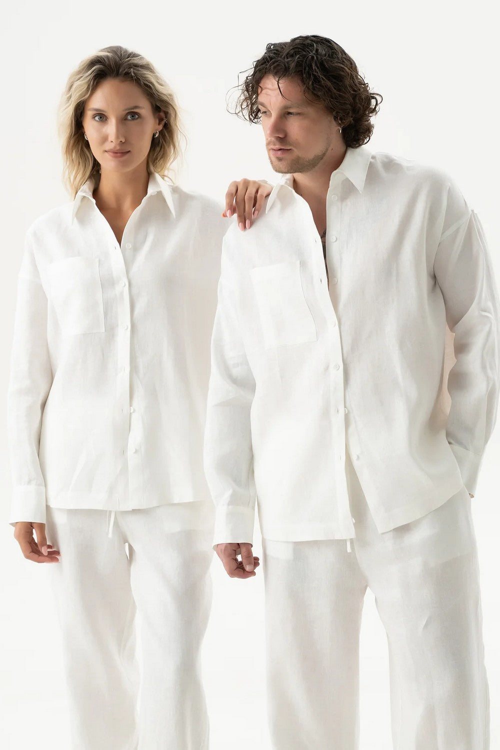 Льняная рубашка 251206-04 Linen Spirit white