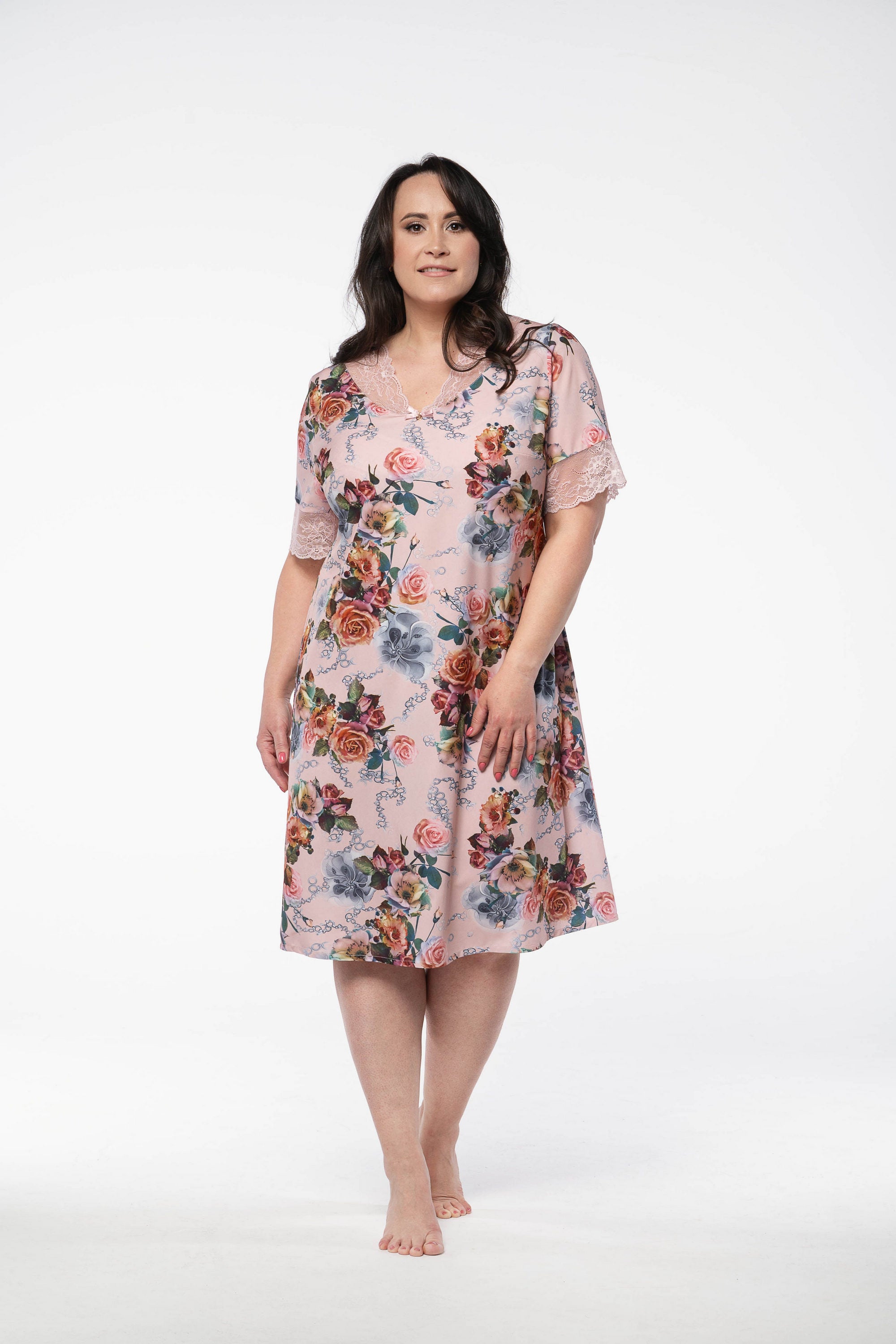 Ночная сорочка с цветами 2229 rose