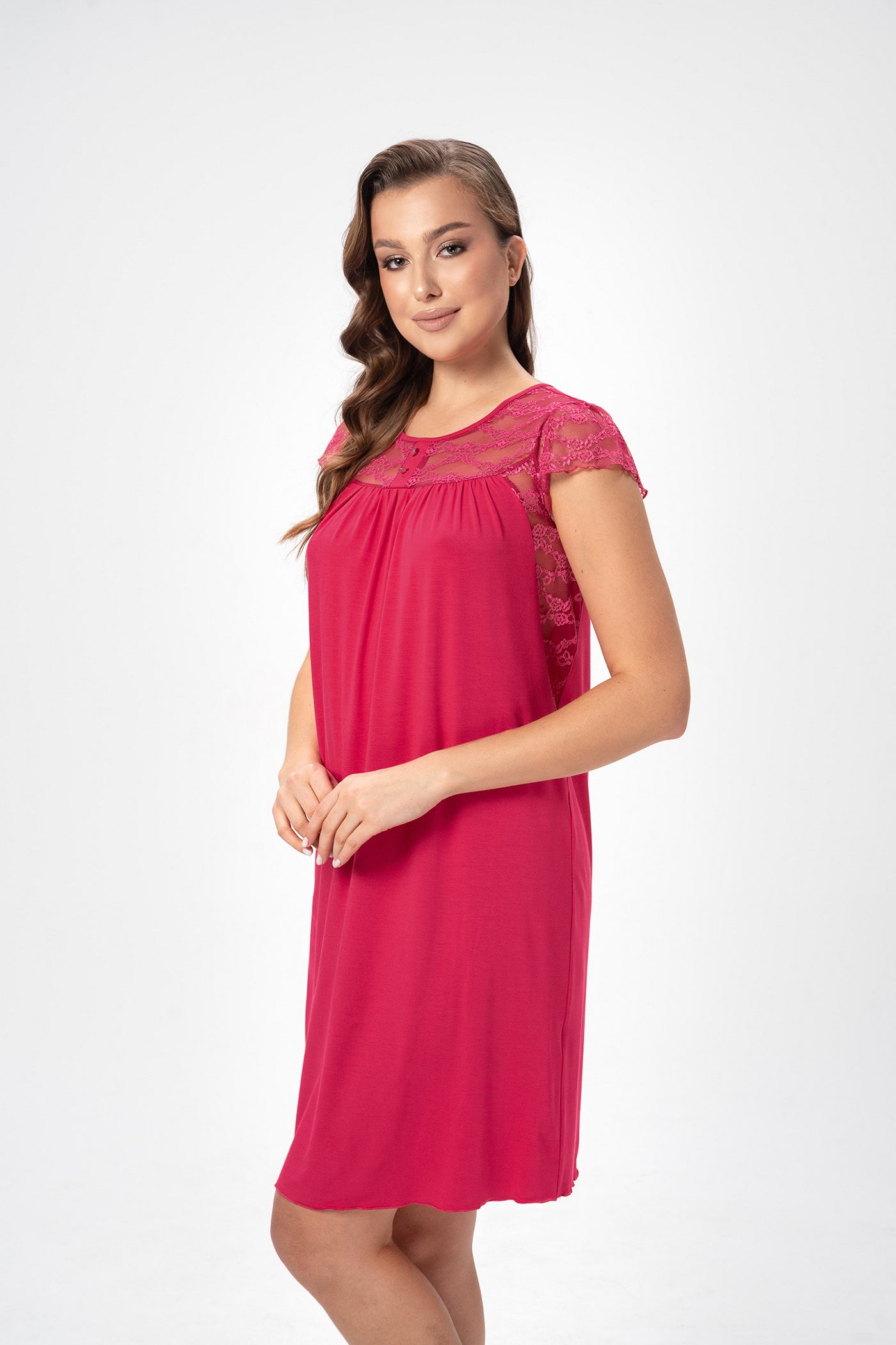 Сорочка из вискозы 2515 raspberry