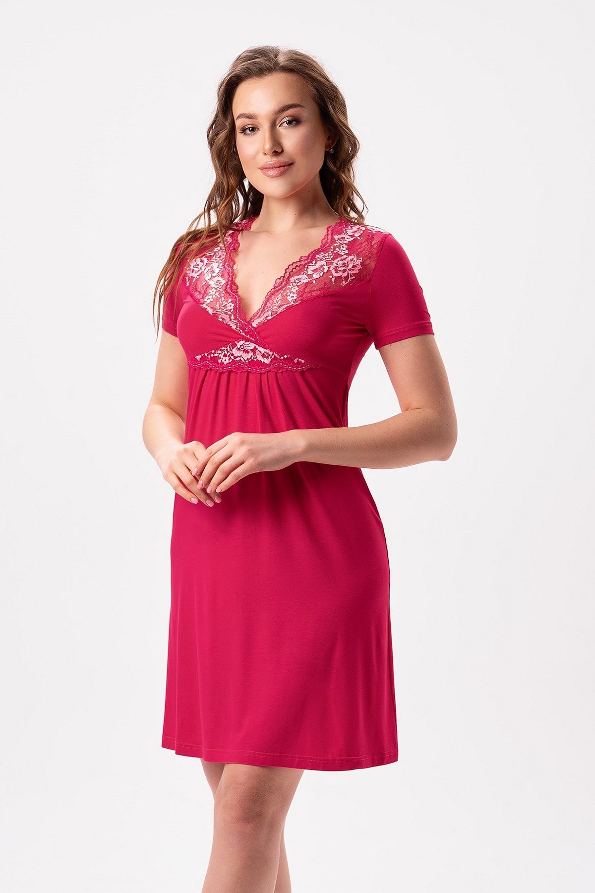 Сорочка из вискозы 2625 raspberry