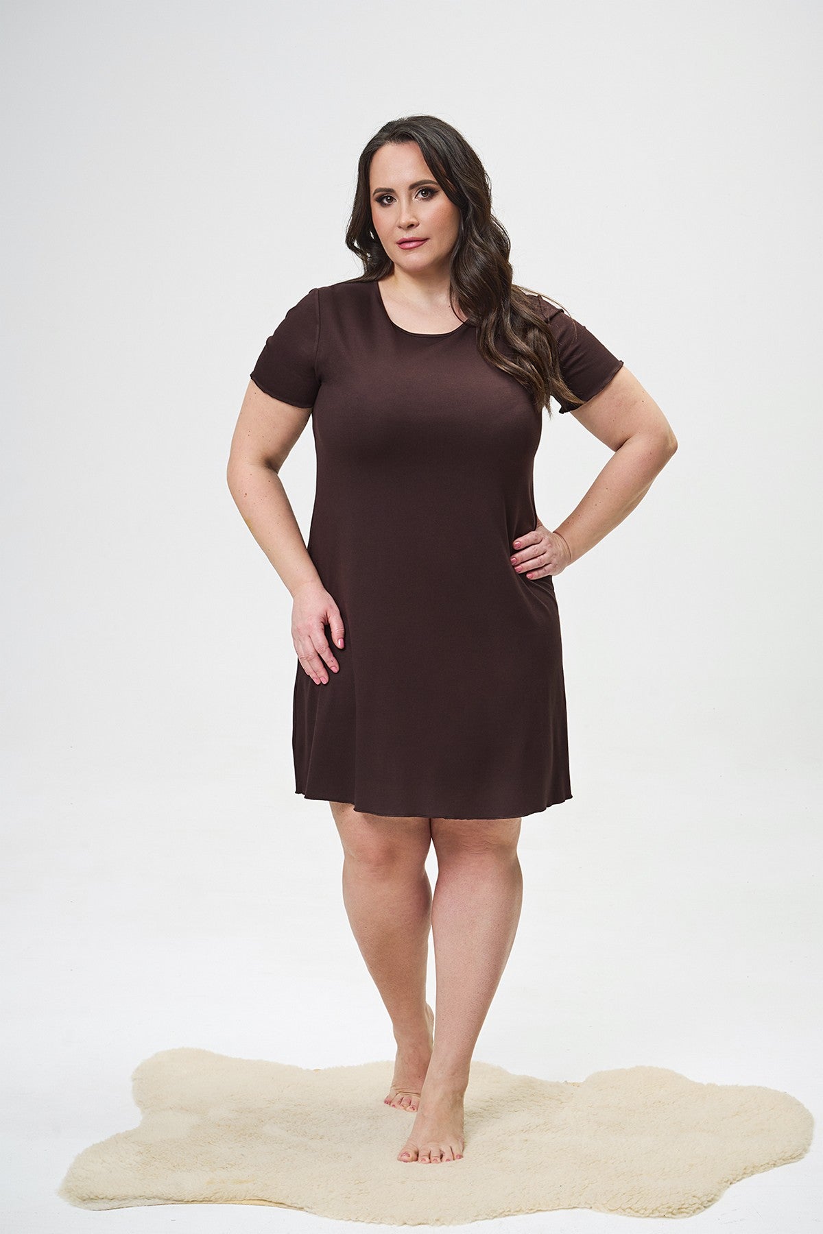 Рубашка з віскози 2820 brown