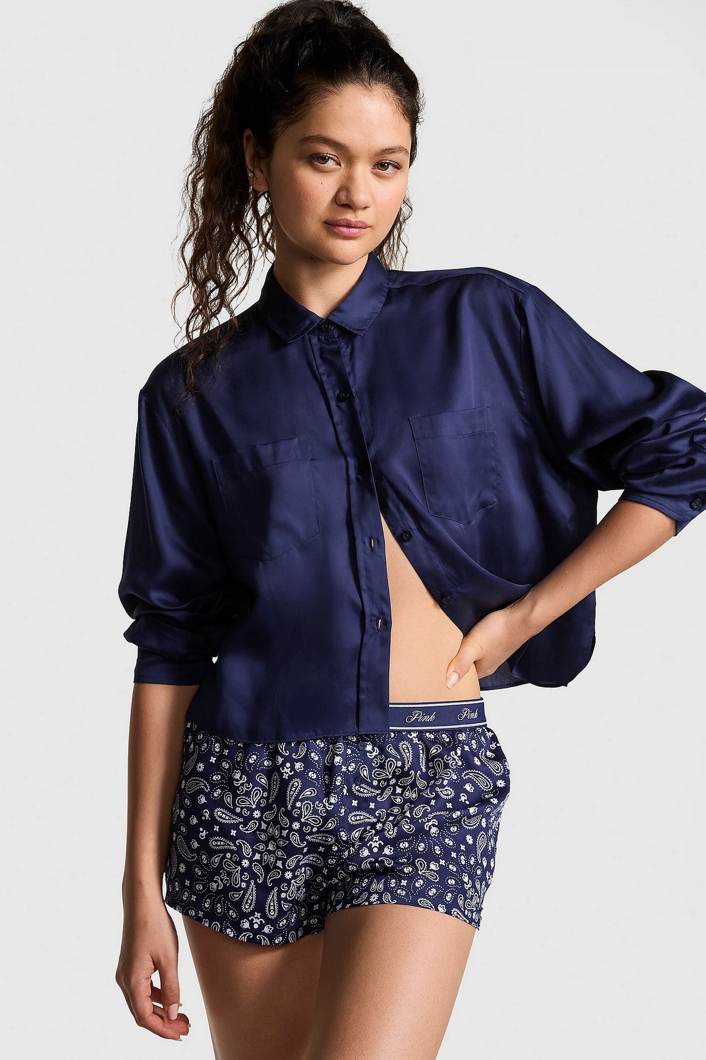 Домашняя рубашка 105077022 blue