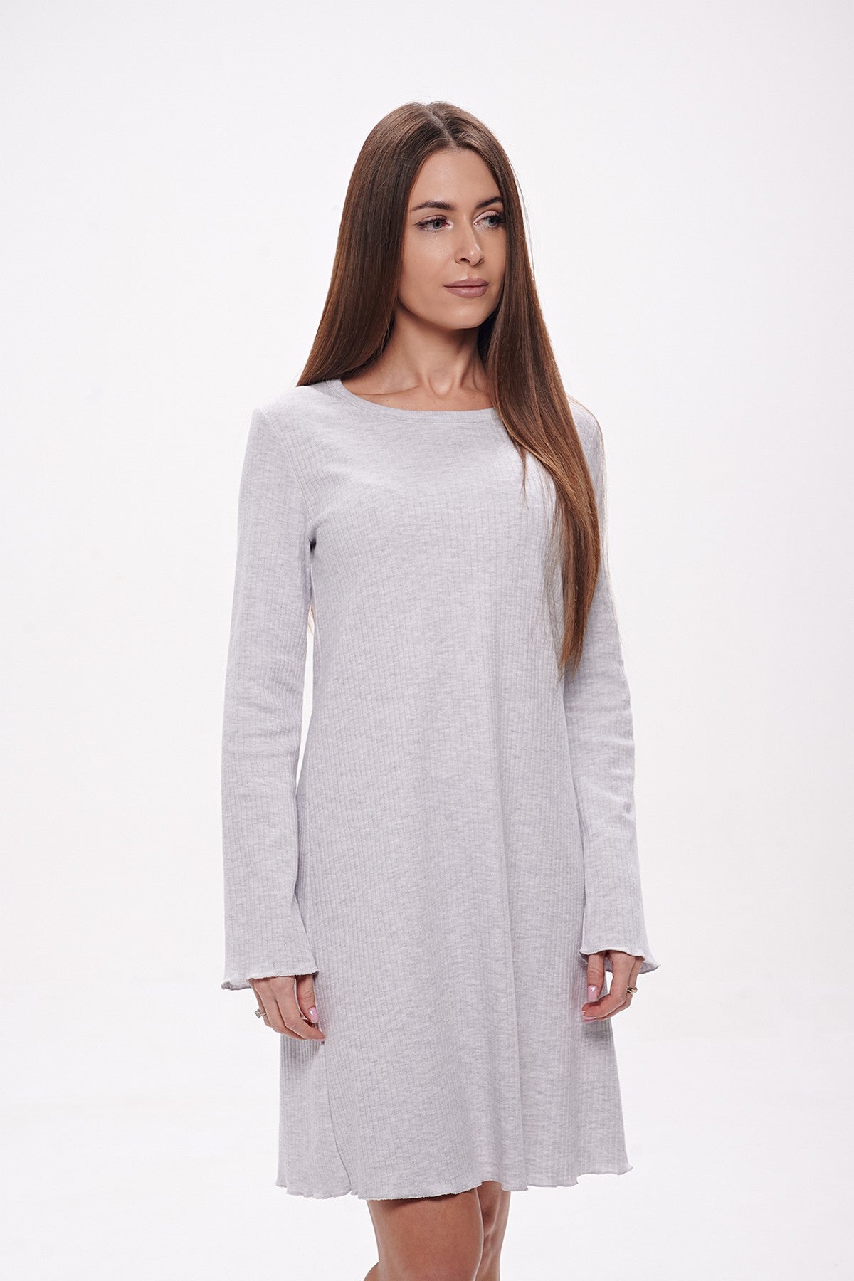 Бавовняна сорочка у рубчик 1702 gray