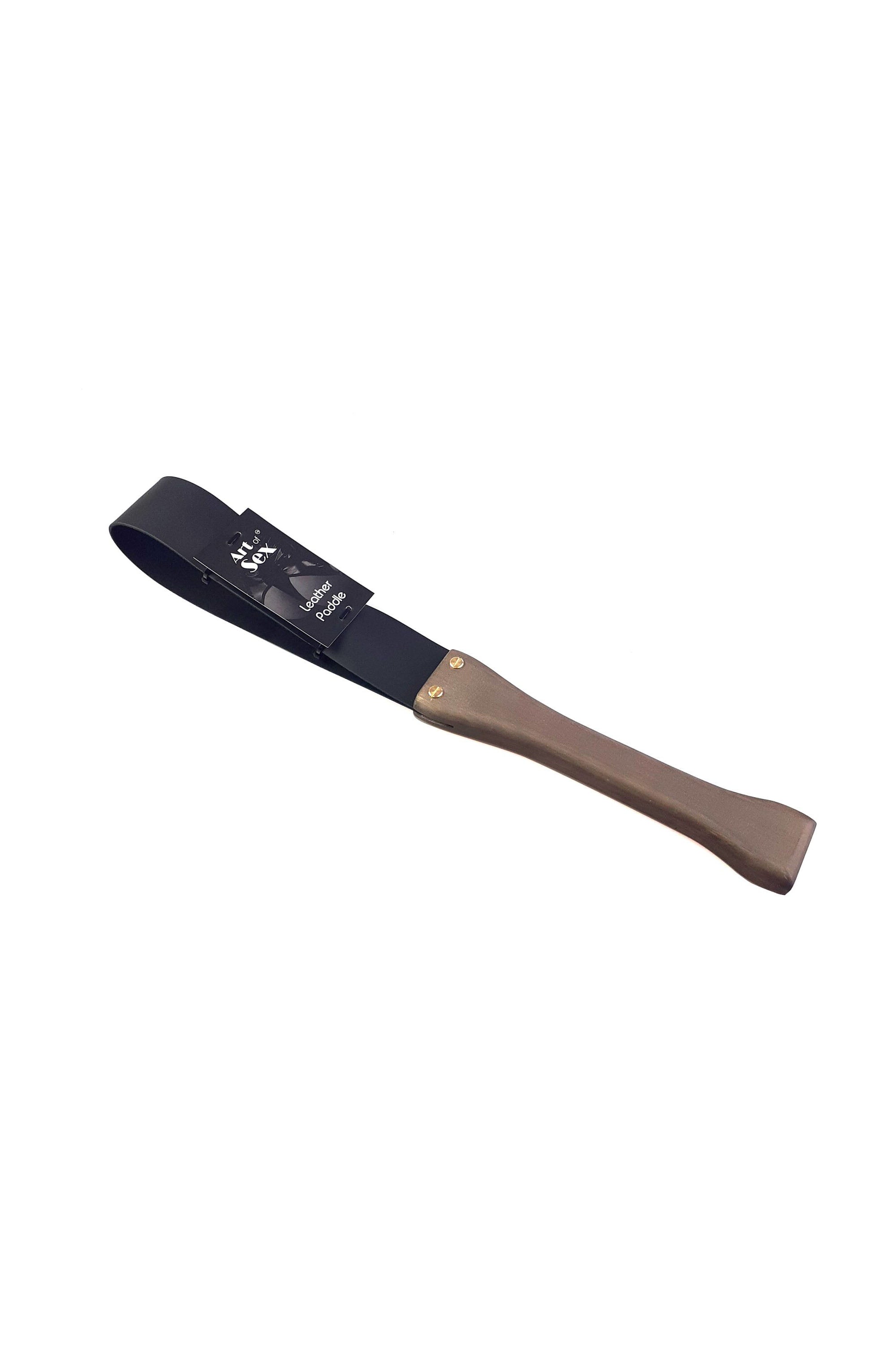 Кожаная шлепалка BDSM black