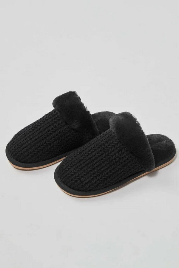 Вязаные тапочки 2/50069 black