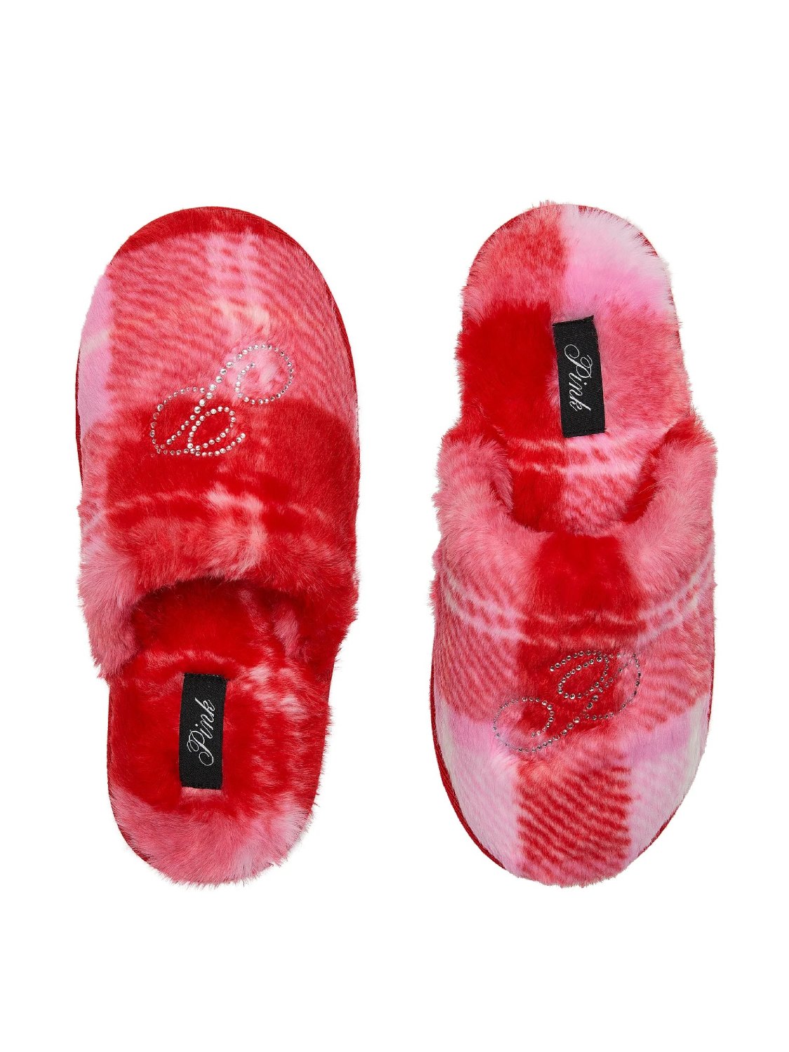 Тапочки со стразами 484333961 rose/red