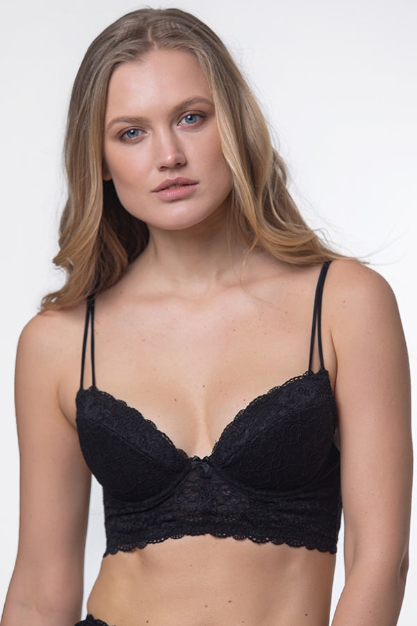 Кружевное бюстье с чашками push-up 04.1021 black