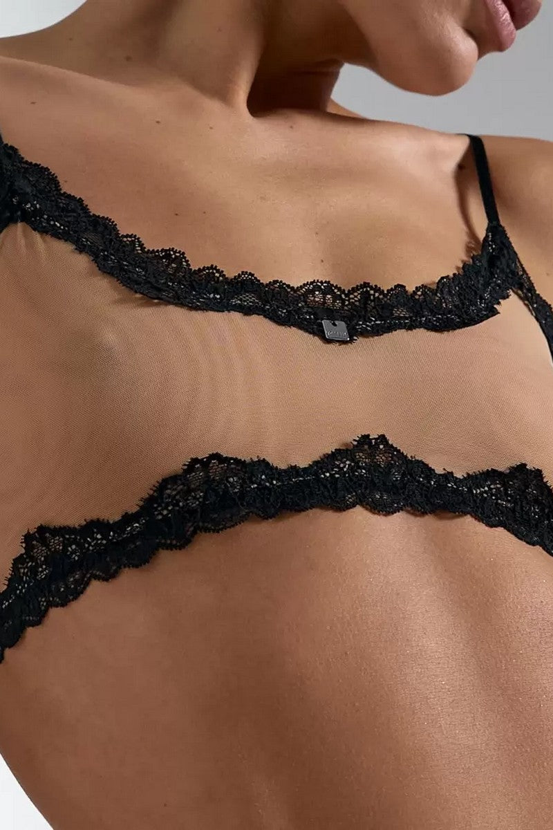 Прозрачный топ с кружевом Пастис БМ3