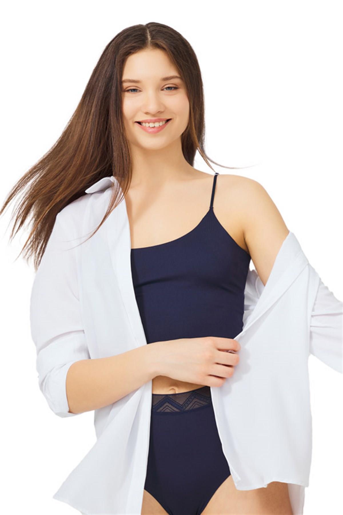 Бесшовный топ CH1752 navy blue