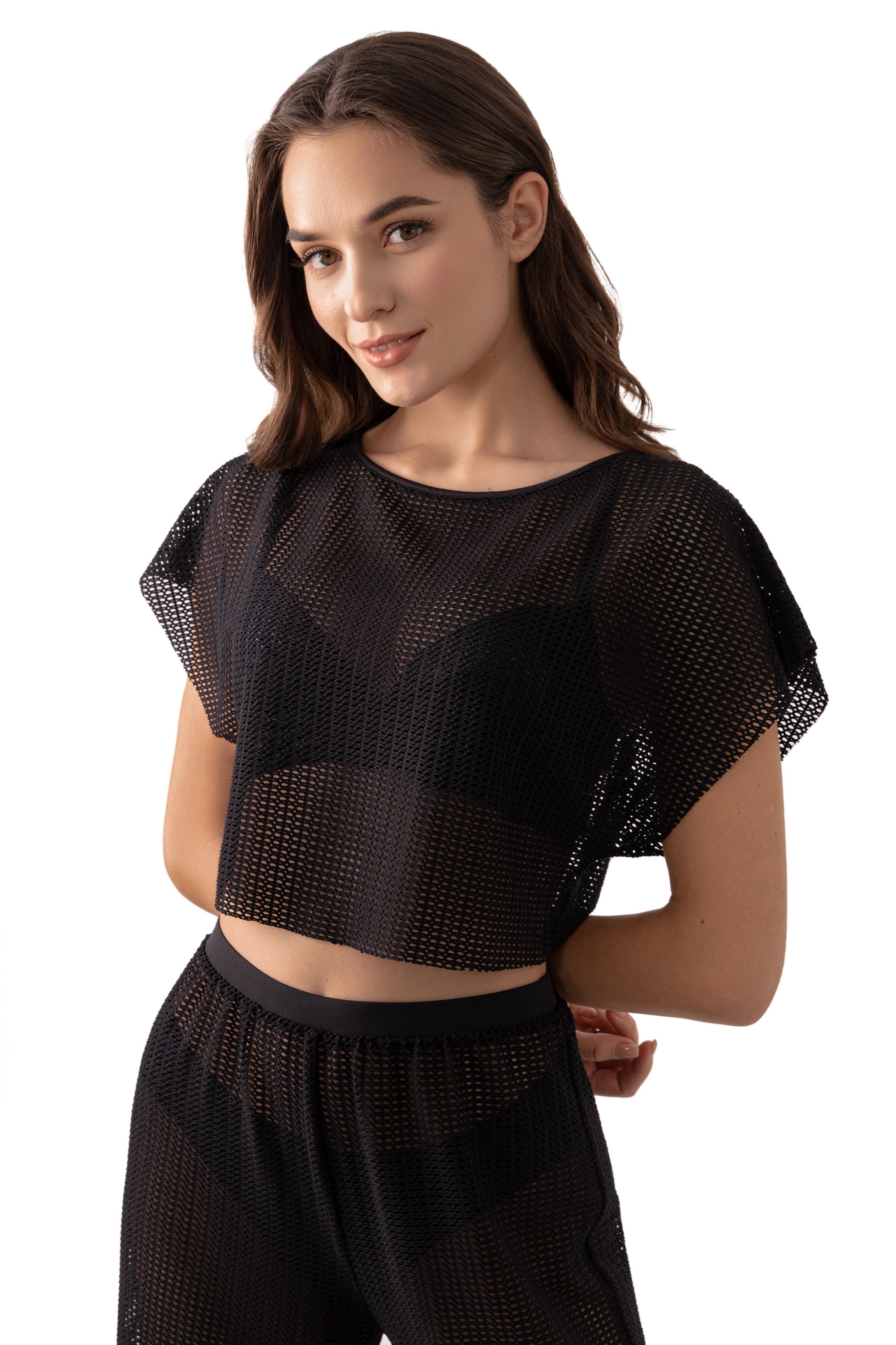 Пляжный топ в сетку 6031/41 Ilana black