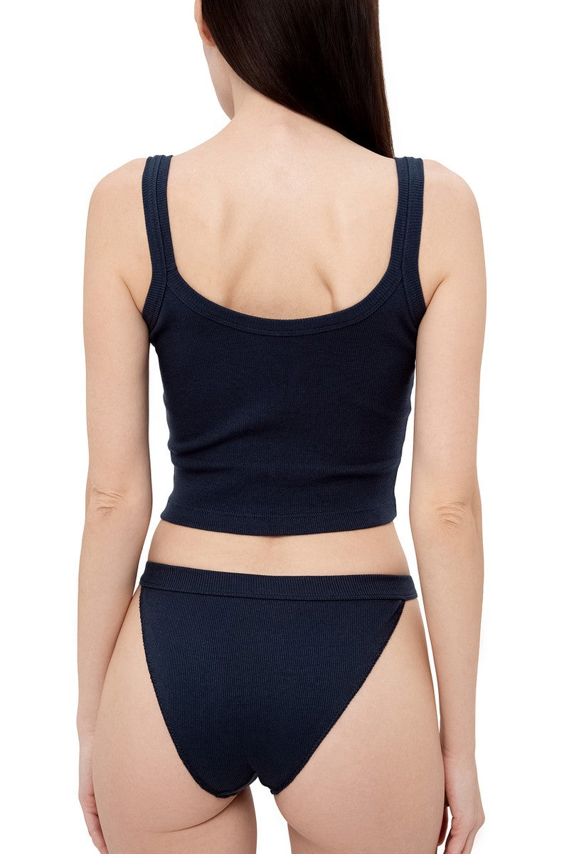 Кроп-топ в рубчик L043r dark blue