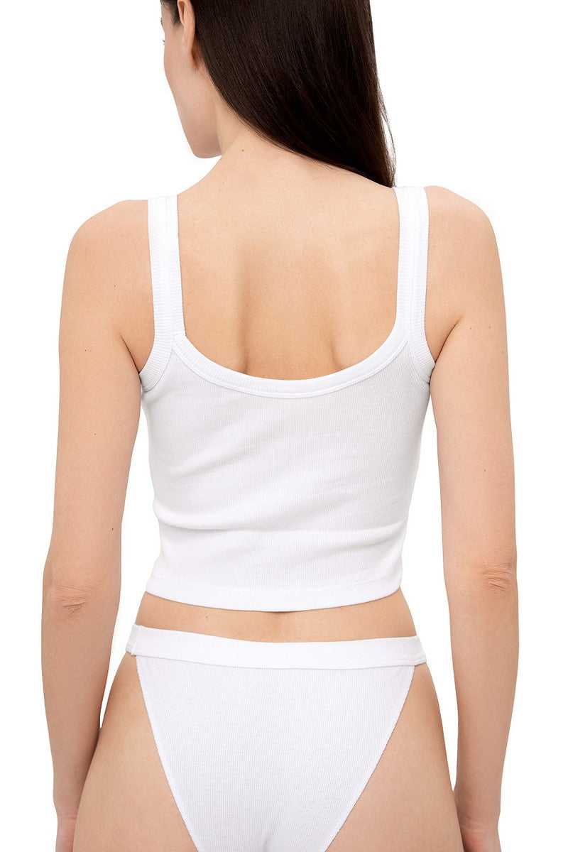 Кроп-топ в рубчик L043r white