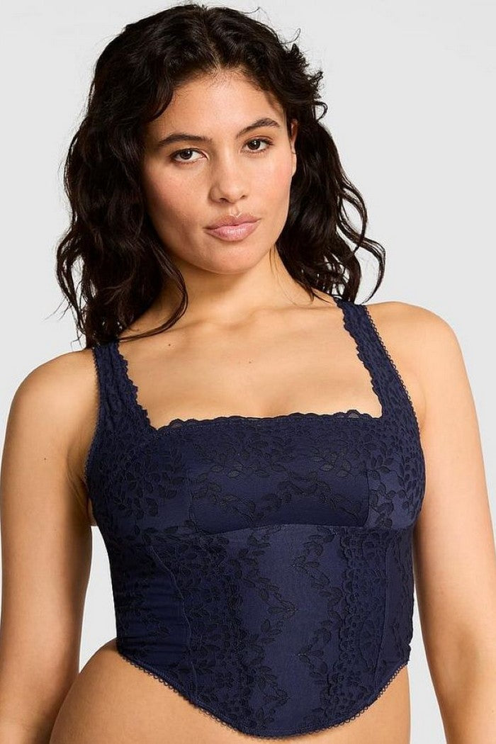Кружевной корсетный топ 67837121 blue