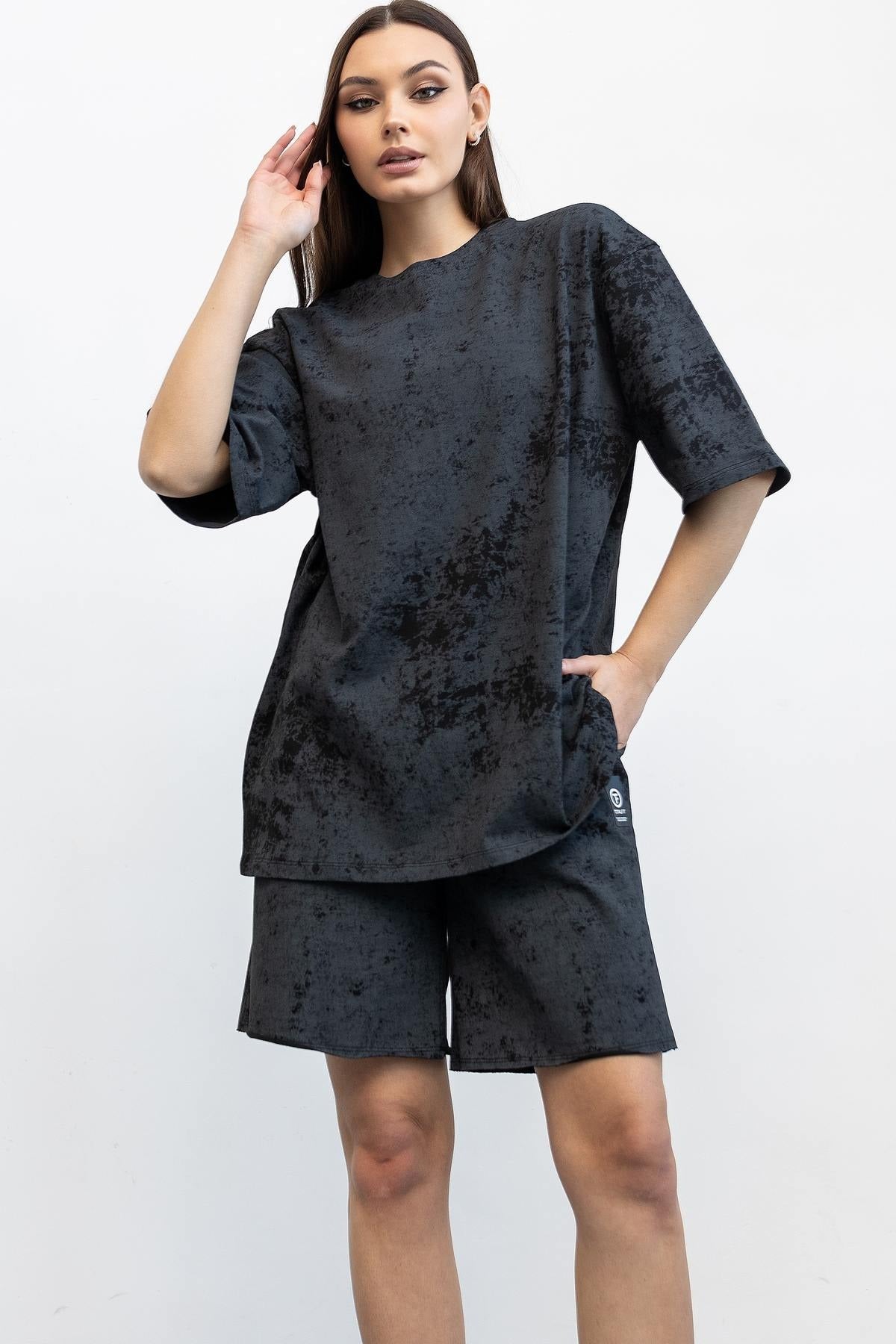 Хлопковый костюм с шортами D5+H25-LDP158