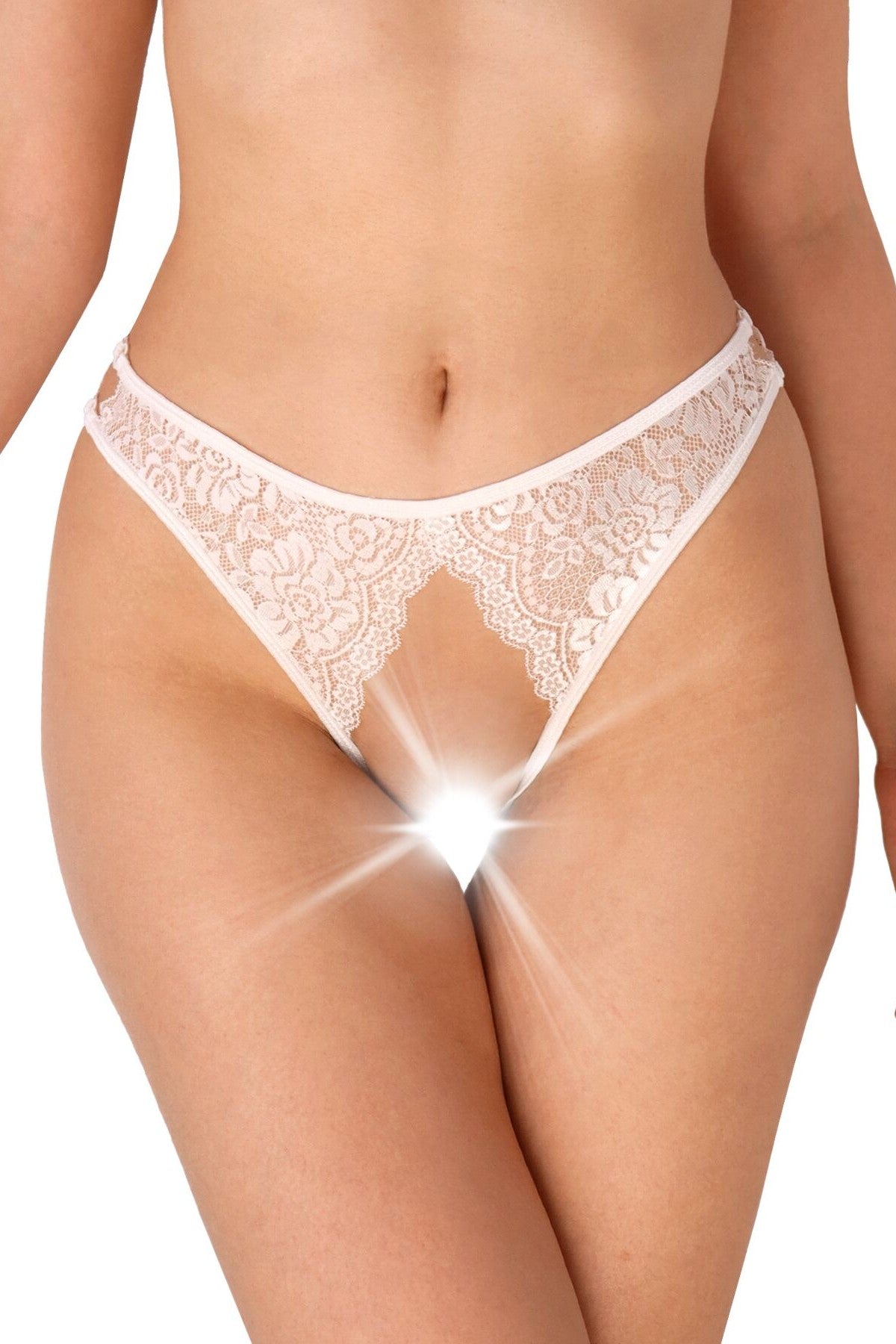 Кружевные трусики с разрезом Mia white