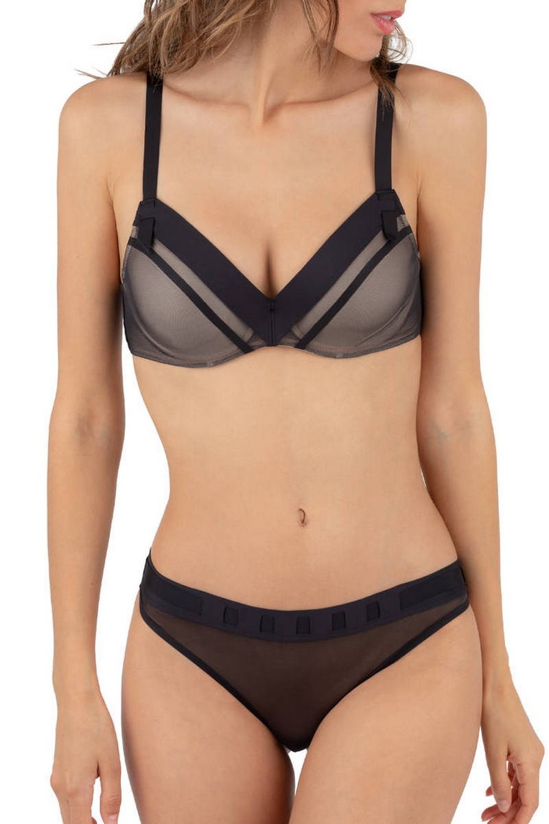 Трусики слип из микросетки 02D6 noir